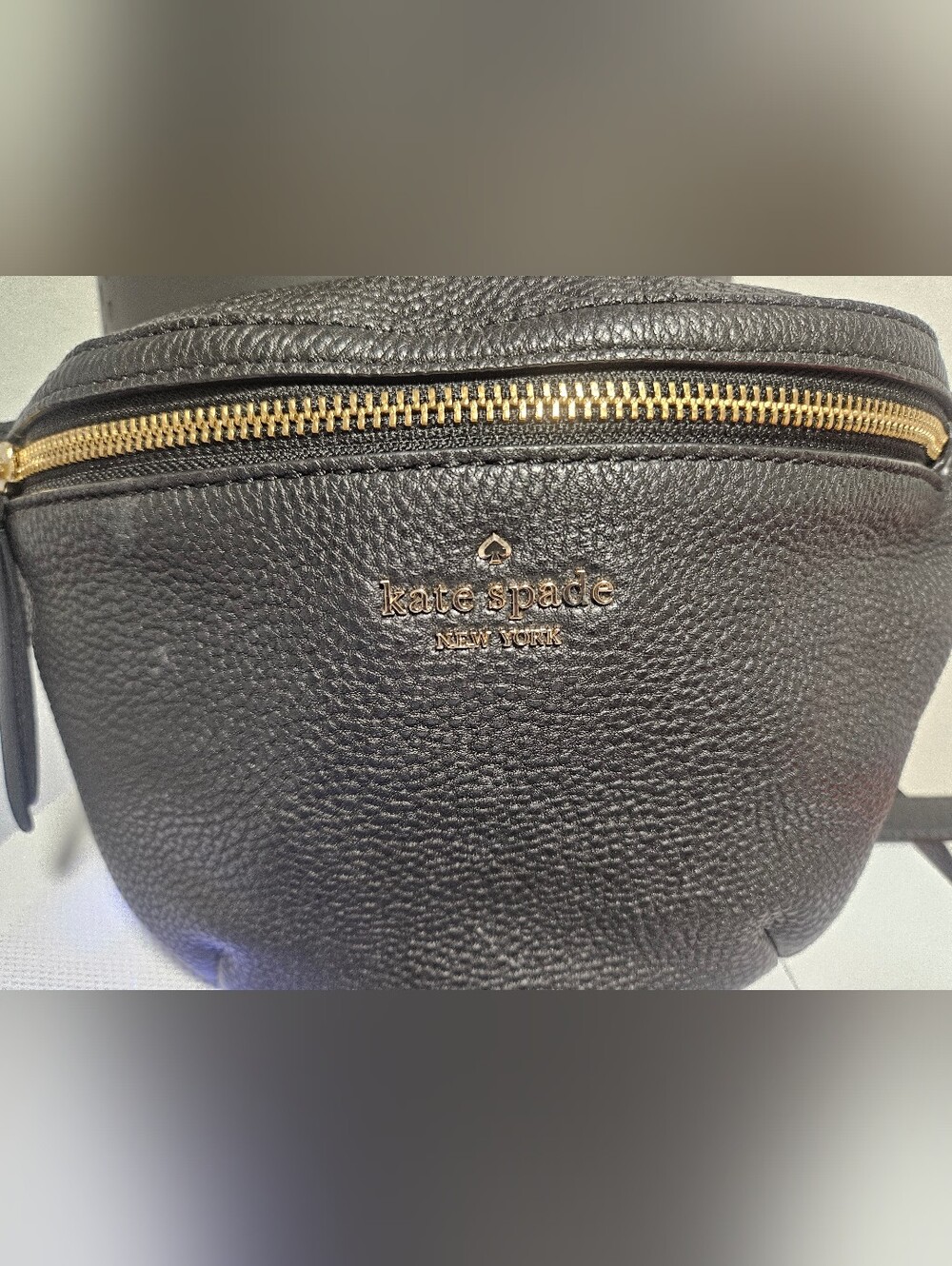 kate spade black pebbled leather crossbody belt bag with gold hardware - Picture 3 of 10